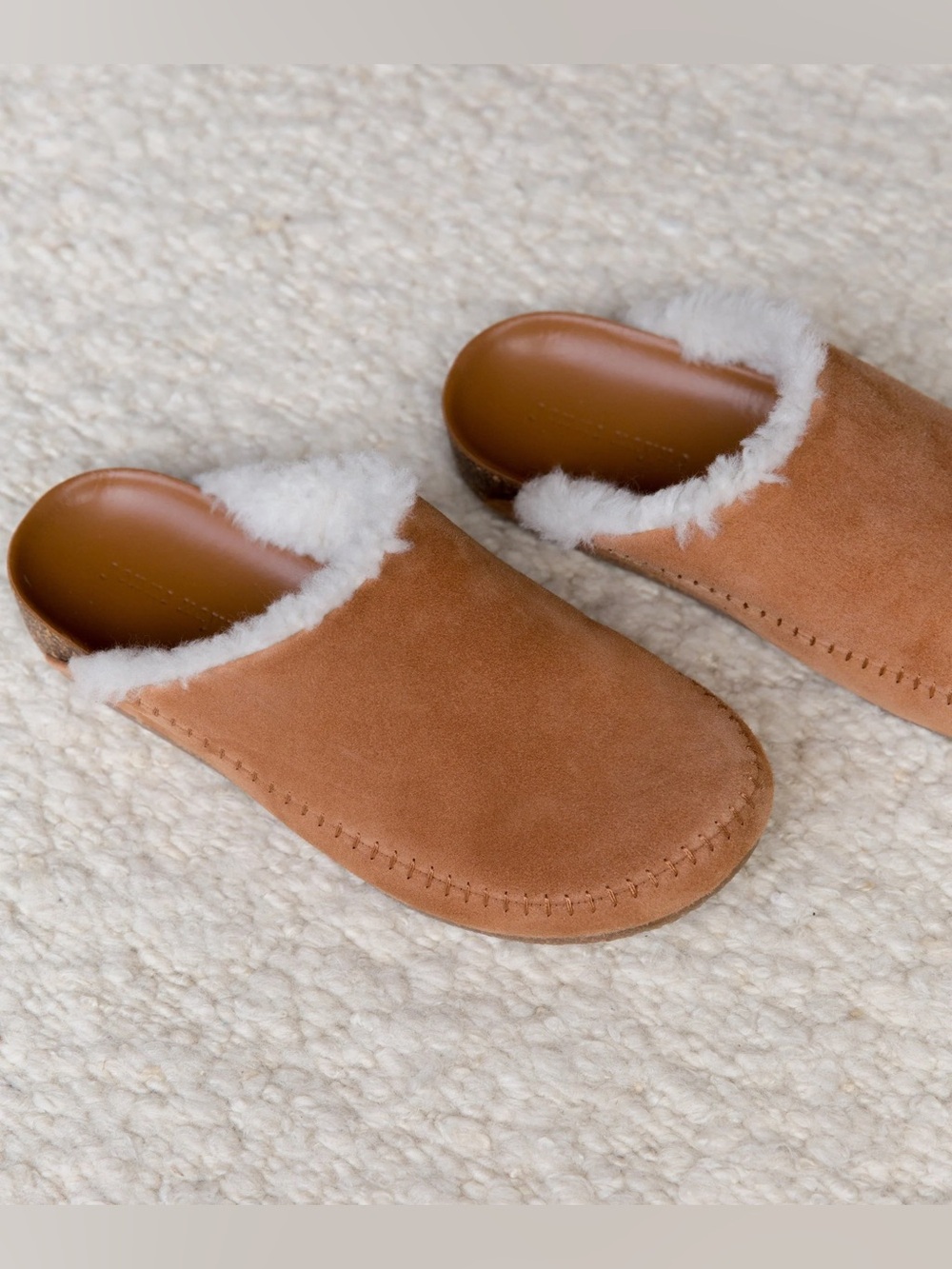 Jenni Kayne Shearling-Lined Suede Moc Clog— EU 40 or US 9